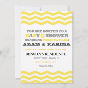 Invitación a Baby Shower Chevron Barbecue BabyQ