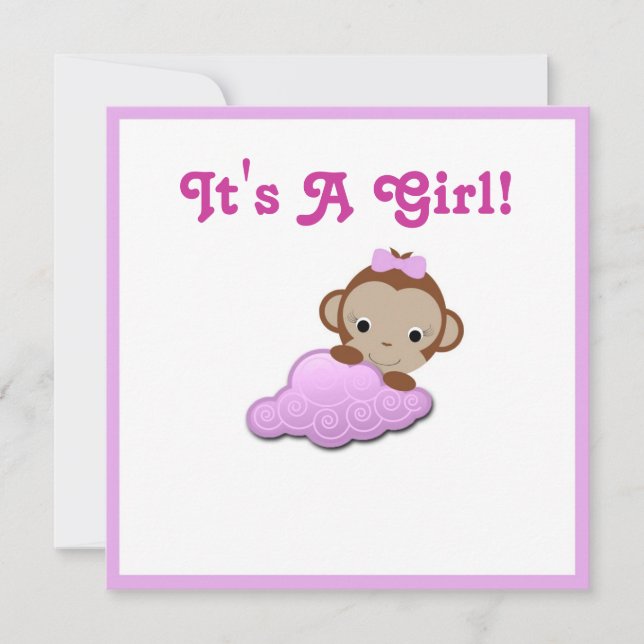 Invitación a Baby Shower (Chica) (Anverso)