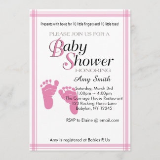 Invitación a Baby Shower - chica