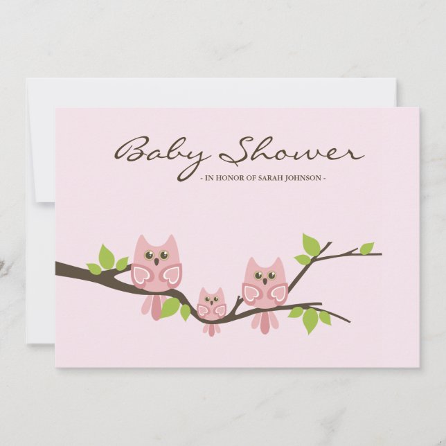 Invitación a Baby Shower (Chica) (Anverso)