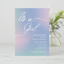 Invitación a Baby Shower chica con degradado elega