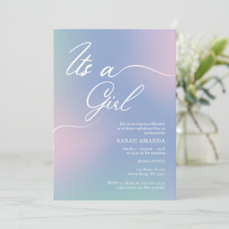 Invitación a Baby Shower chica con degradado elega