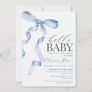 Invitación a Baby Shower Chica de Bow de Coquette 
