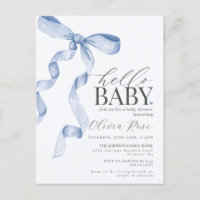 Invitación a Baby Shower Chica de Bow de Coquette