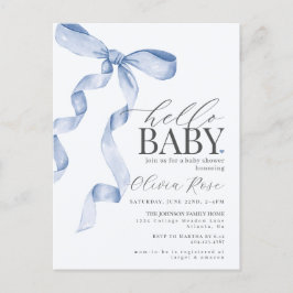 Invitación a Baby Shower Chica de Bow de Coquette