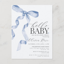 Invitación a Baby Shower Chica de Bow de Coquette