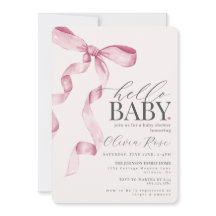 Invitación a Baby Shower Chica de Bow de Coquette