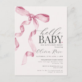 Invitación a Baby Shower Chica de Bow de Coquette