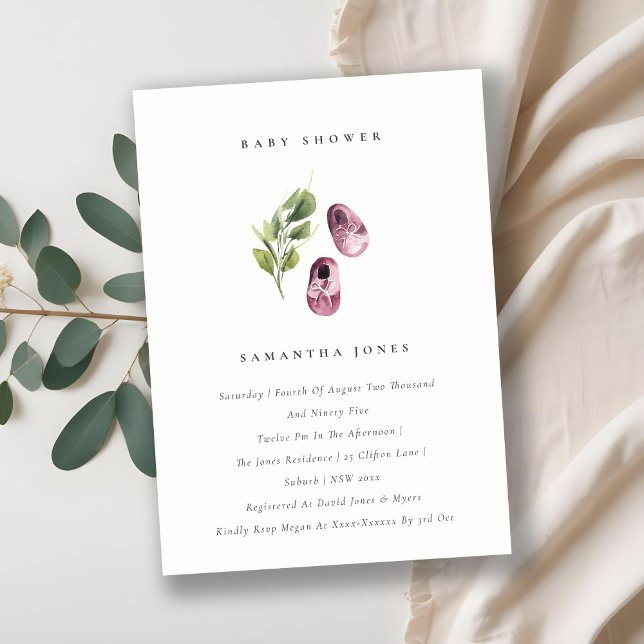 Invitación a Baby Shower Chica de follaje de zapat (Subido por el creador)