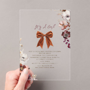 Invitación a Baby Shower Chica de invierno de Flor