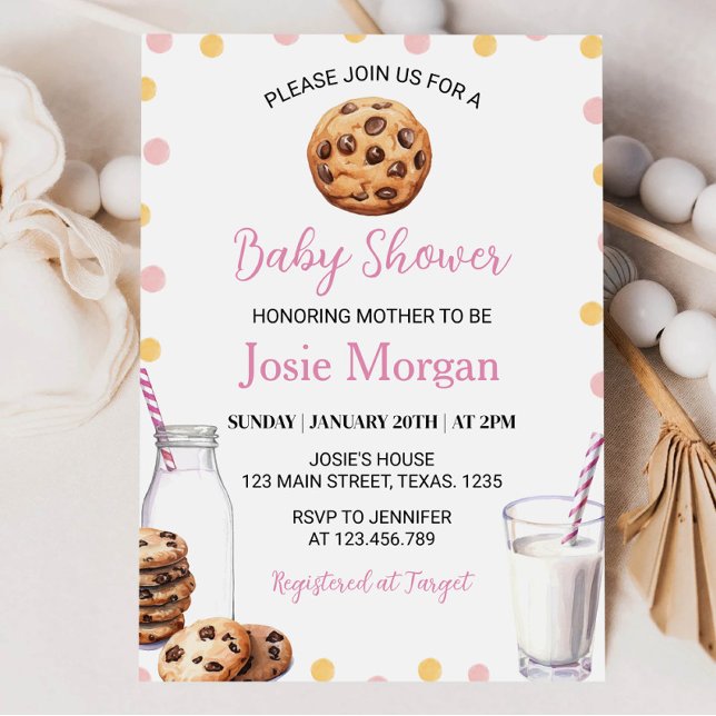 Invitación a Baby Shower Chica De Leche Y Galletas (Subido por el creador)