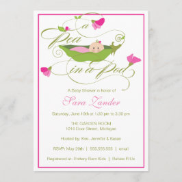 Invitación a Baby Shower - Chica Pea en un Pod