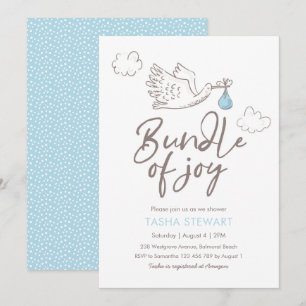 Invitación a Baby Shower  Cigüeña de bebé