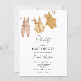 Invitación a Baby Shower clásica neutral de género