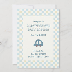 Invitación a Baby Shower   Coche de Juguete para B