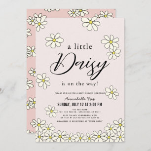 Invitación a Baby Shower color rosa floral de Dais