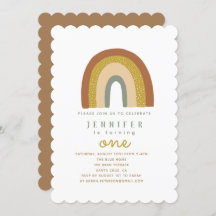 Invitación a Baby Shower con arco iris puro