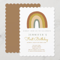 Invitación a Baby Shower con arco iris puro