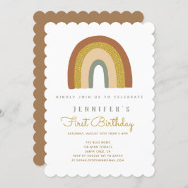 Invitación a Baby Shower con arco iris puro