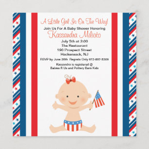 Invitación a Baby Shower con bandera patriótica