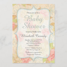Invitación a Baby Shower con bonito Floral