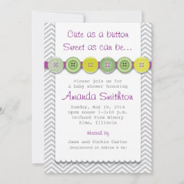 Invitación a Baby Shower con botón de recorte