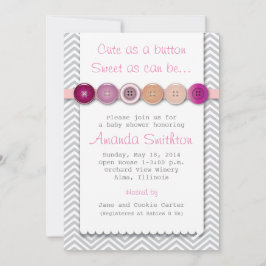 Invitación a Baby Shower con botón de recorte