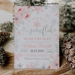 Invitación a Baby Shower con copo de nieve: Un poc