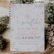 Invitación a Baby Shower con copo de nieve: Un poc