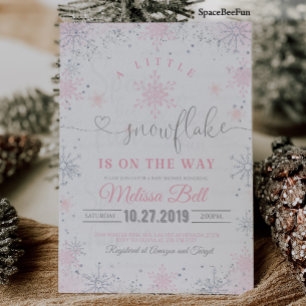 Invitación a Baby Shower con copo de nieve: Un poc