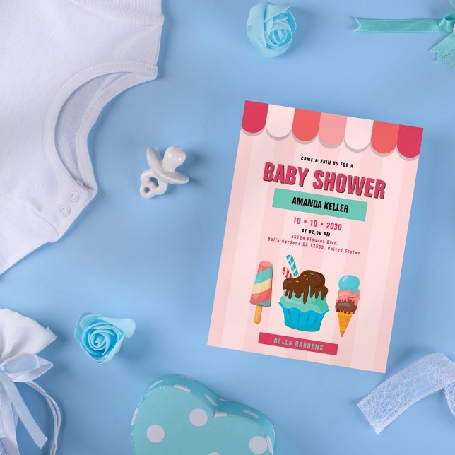 Invitación a Baby Shower con crema de hielo (Subido por el creador)