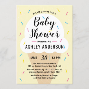 Invitación a Baby Shower con crema de hielo