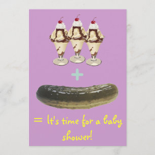 Invitación a Baby Shower con crema de hielo y piqu