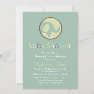 Invitación a Baby Shower con el logotipo Cute Elep