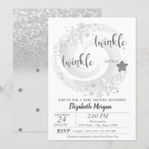 Invitación a Baby Shower con Estrellas Brillantes