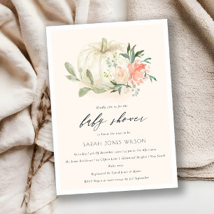 Invitación a Baby Shower con Floral Rubor de calab