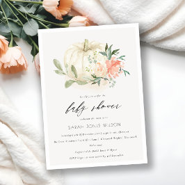 Invitación a Baby Shower con Floral Rubor de calab