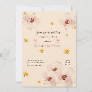 Invitación a Baby Shower con flores