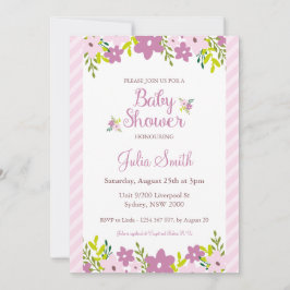 Invitación a Baby Shower con flores