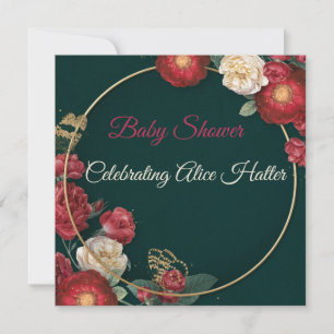 Invitación a Baby Shower con flores