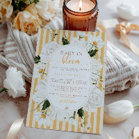 Invitación a Baby Shower con flores amarillas