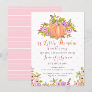 Invitación a Baby Shower con flores de calabaza ro