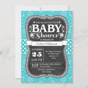 Invitación a Baby Shower con flores de croquis de 