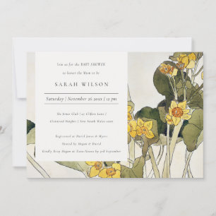 Invitación a Baby Shower con flores de Daffodil Am