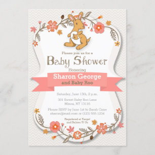 Invitación a Baby Shower con flores de dulce cangu