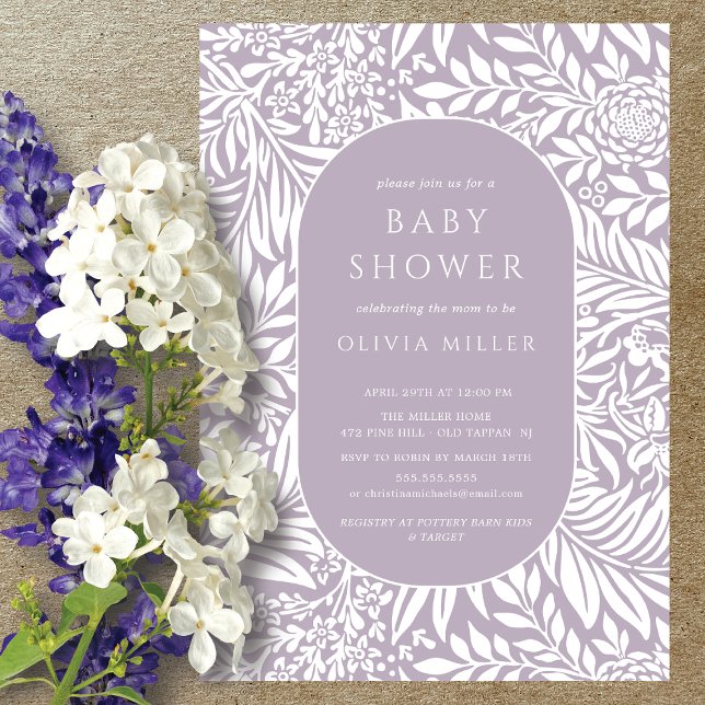 Invitación a Baby Shower con flores de hojas de la (Subido por el creador)