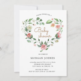 Invitación a Baby Shower con flores de la flor de 
