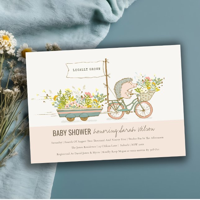 Invitación a Baby Shower con flores de seda local (Subido por el creador)