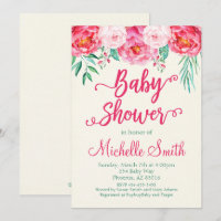 Invitación a Baby Shower con flores, Invitación a 