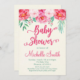 Invitación a Baby Shower con flores, Invitación a 
